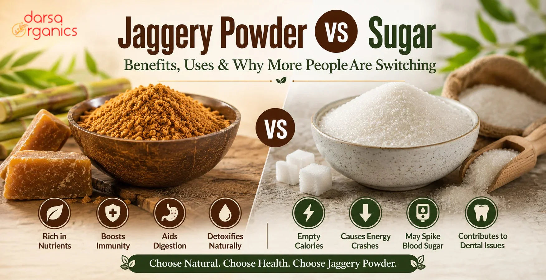 Jaggery Powder vs Sugar: Benefits, Uses & Why More People Are Switching