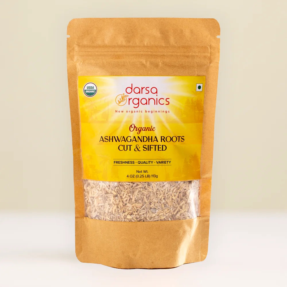 Organic Ashwagandha Root Powder (Cut & Sifted) | Adaptogen for Stress, Energy & Sleep Support