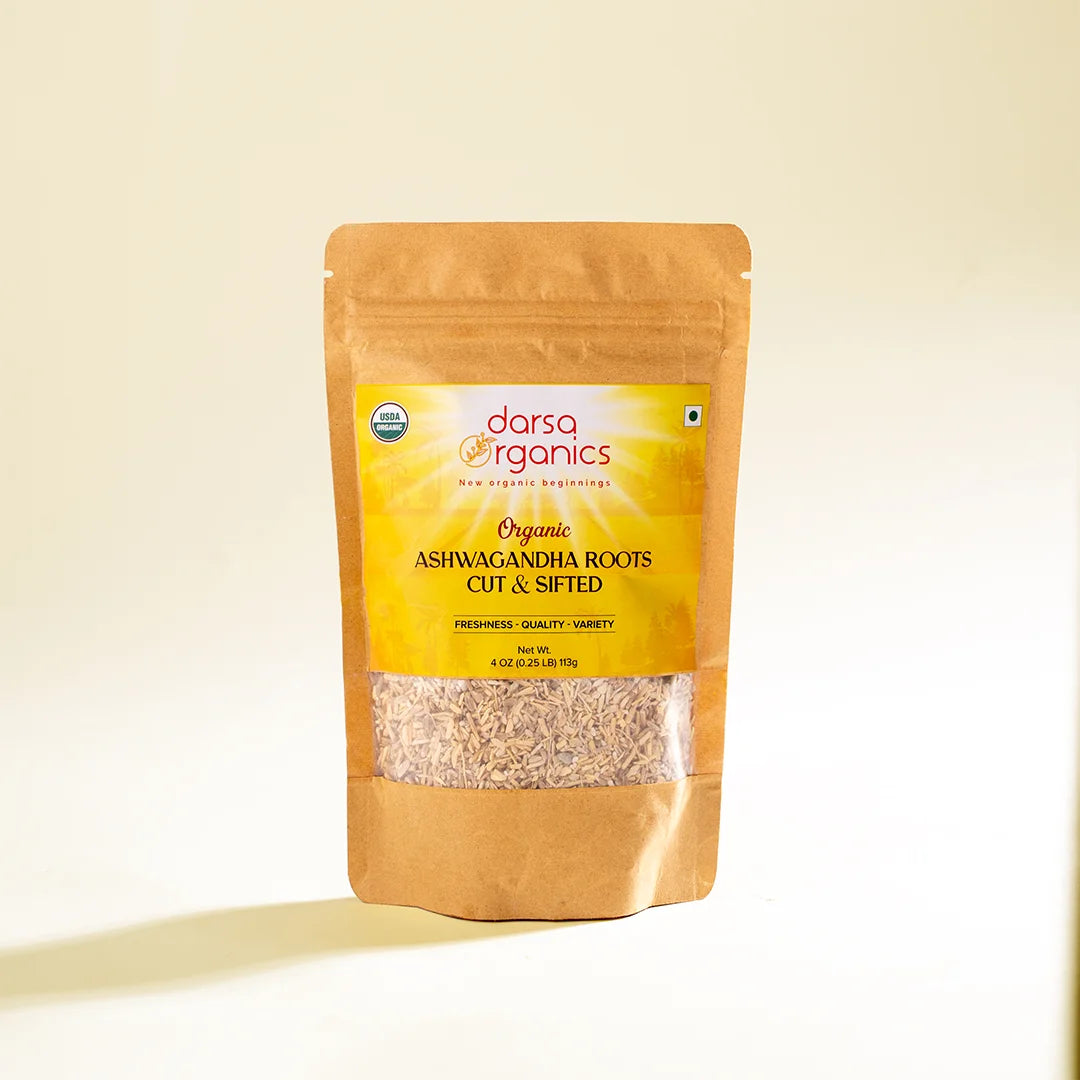 Organic Ashwagandha Root Powder (Cut & Sifted) | Adaptogen for Stress, Energy & Sleep Support