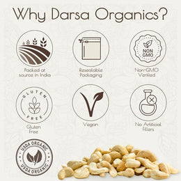 Darsa Organics Raw Whole Cashews