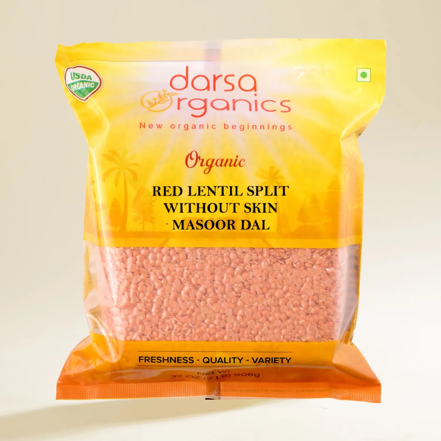 Bundle: Organic Red Lentil Whole Without Skin 2 lb / 4 lb & Organic Mixed Lentils (Panchratna Dal) 2 lb
