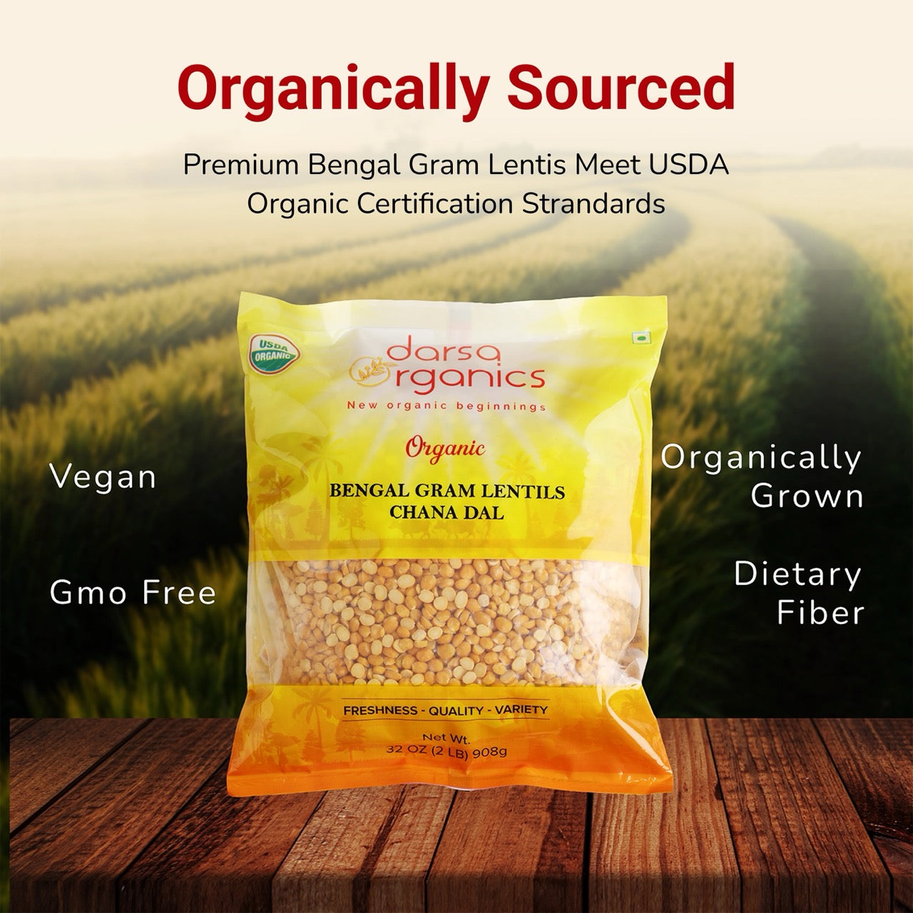 Organic Split Bengal Gram (Chana Dal)